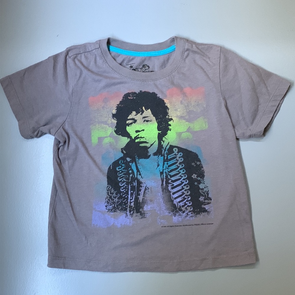 Jimi Hendrix Gray / Rainbow Print T-Shirt - Size 4T